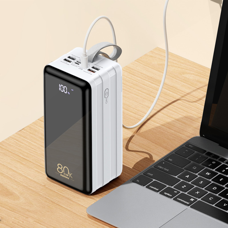 Remax 80.000mAh Powerbank Quick Fast Charging σε Λευκό Χρώμα Remax 80.000mAh Powerbank Quick Fast Charging σε Λευκό Χρώμα