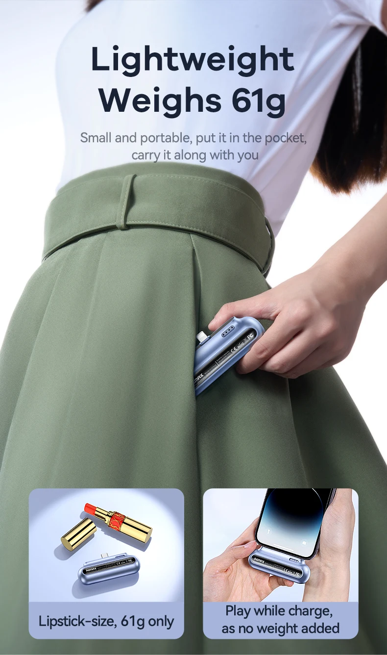 Remax Κάψουλα Power bank για iPhone 3000mAh Remax Κάψουλα Power bank για iPhone 3000mAh