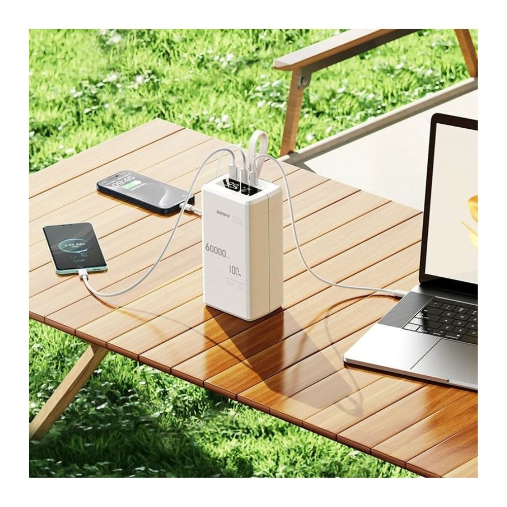 Remax Power Bank 60000mAh με Γρήγορη Φόρτιση PD100W – Λευκό Remax Power Bank 60000mAh με Γρήγορη Φόρτιση PD100W – Λευκό