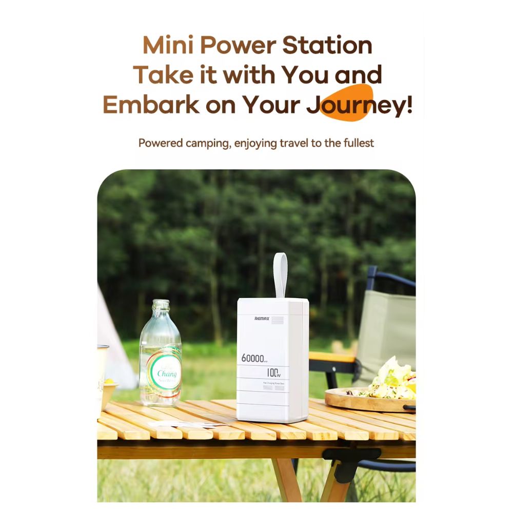 Remax Power Bank 60000mAh με Γρήγορη Φόρτιση PD100W – Λευκό Remax Power Bank 60000mAh με Γρήγορη Φόρτιση PD100W – Λευκό