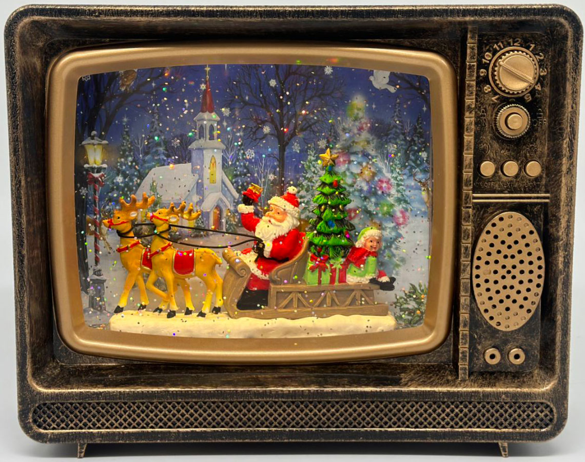 Retro Επιτραπέζια Χριστουγεννιάτικη Διακοσμητική Τηλεόραση με Φωτισμό & Μουσική - 25 x 8,8 x 20.5 - HomeTheory Retro Επιτραπέζια Χριστουγεννιάτικη Διακοσμητική Τηλεόραση με Φωτισμό & Μουσική - 25 x 8,8 x 20.5 - HomeTheory
