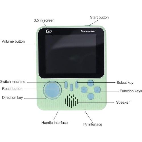 Retro G7 Ηλεκτρονική Παιδική Κονσόλα Χειρός Οθόνη 3.5 - Gameboy Ηλεκτρονική Παιχνιδομηχανή με 666 Παιχνίδια – Πράσινο Retro G7 Ηλεκτρονική Παιδική Κονσόλα Χειρός Οθόνη 3.5 - Gameboy Ηλεκτρονική Παιχνιδομηχανή με 666 Παιχνίδια – Πράσινο