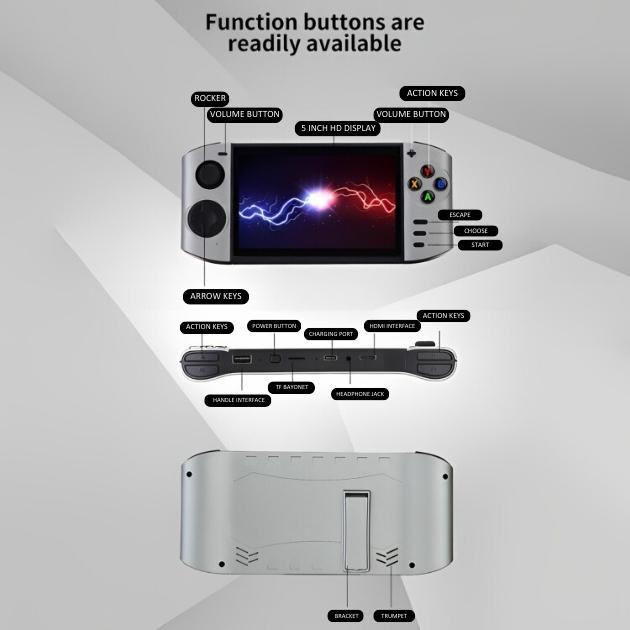 Παιδική Ασύρματη Ηλεκτρονική Κονσόλα Χειρός με Οθόνη - Ασημί - Andowl Παιδική Ασύρματη Ηλεκτρονική Κονσόλα Χειρός με Οθόνη - Ασημί - Andowl