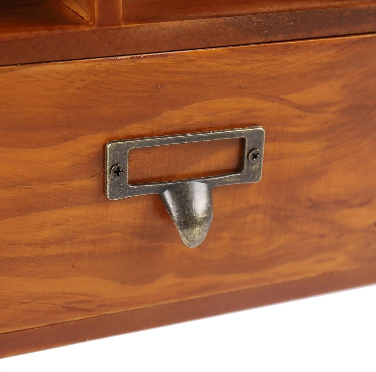 Ρετρό Ξύλινη Ραφιέρα 2 Επιπέδων με 2 Συρτάρια Ρετρό Ξύλινη Ραφιέρα 2 Επιπέδων με 2 Συρτάρια