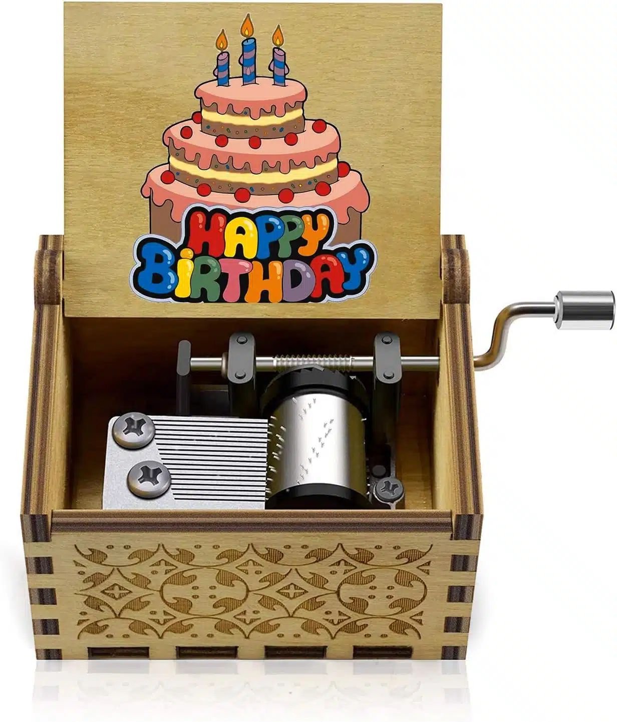 Ρετρό Ξύλινο Χειροκίνητο Μουσικό Κουτί – Happy Birthday Ρετρό Ξύλινο Χειροκίνητο Μουσικό Κουτί – Happy Birthday