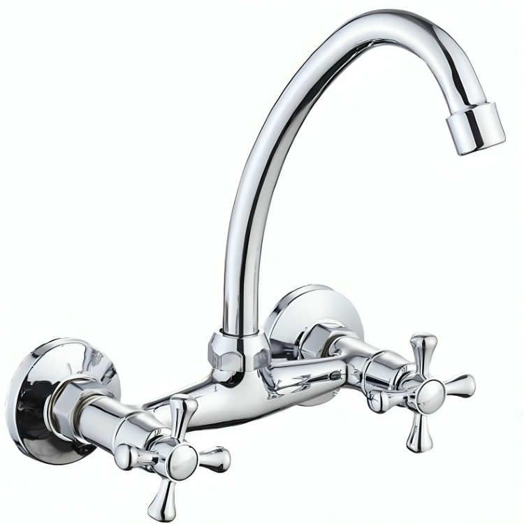 Ρέτρο Μπαταρία Νεροχύτη Τοίχου με Ψηλό Ρουξούνι Ρέτρο Μπαταρία Νεροχύτη Τοίχου με Ψηλό Ρουξούνι