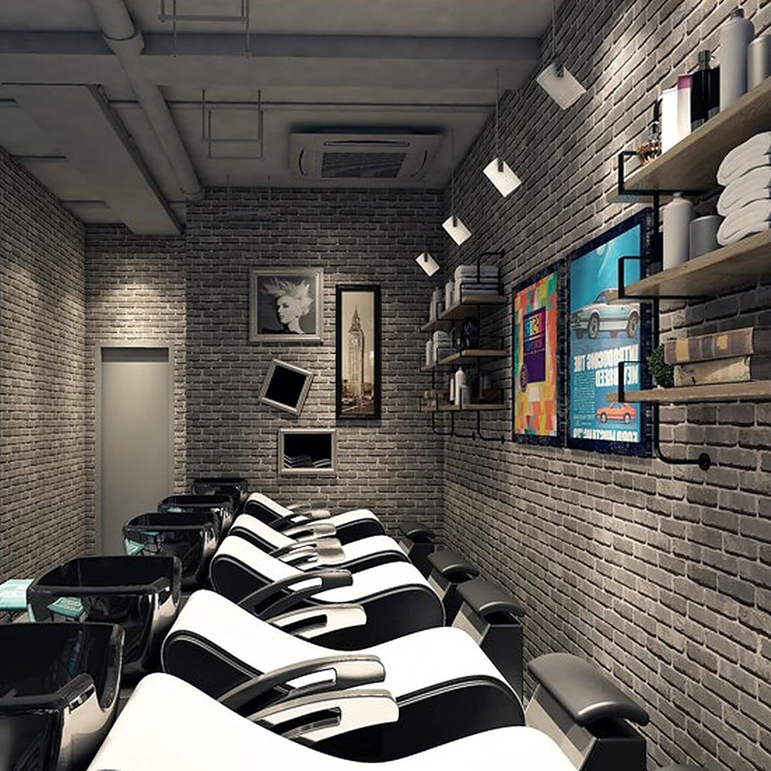 Ρολό Αδιάβροχη Αυτοκόλλητη Ταπετσαρία Τούβλα για Τοίχο και Τζάμι Σκούρο Γκρι 200x45cm Ρολό Αδιάβροχη Αυτοκόλλητη Ταπετσαρία Τούβλα για Τοίχο και Τζάμι Σκούρο Γκρι 200x45cm