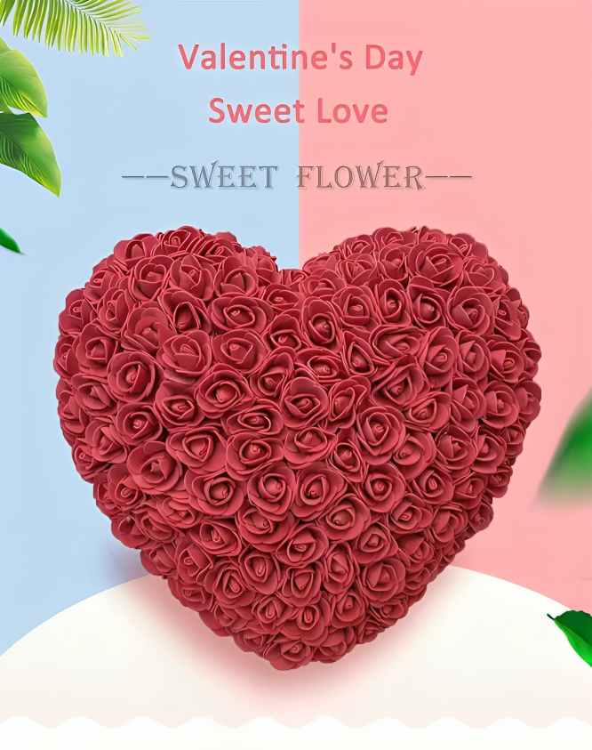Ρομαντική Καρδιά από Τεχνητά Τριαντάφυλλα - Valentine's Day Sweet Flower Ρομαντική Καρδιά από Τεχνητά Τριαντάφυλλα - Valentine's Day Sweet Flower