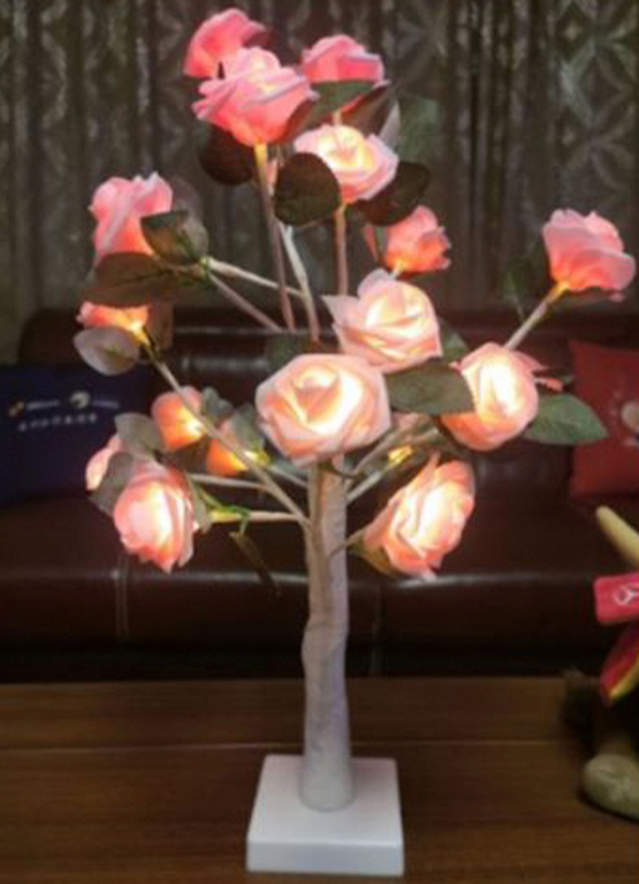 Ρομαντικό LED Επιτραπέζιο Φωτιστικό Δέντρο με Ροζ Τριαντάφυλλα Ρομαντικό LED Επιτραπέζιο Φωτιστικό Δέντρο με Ροζ Τριαντάφυλλα