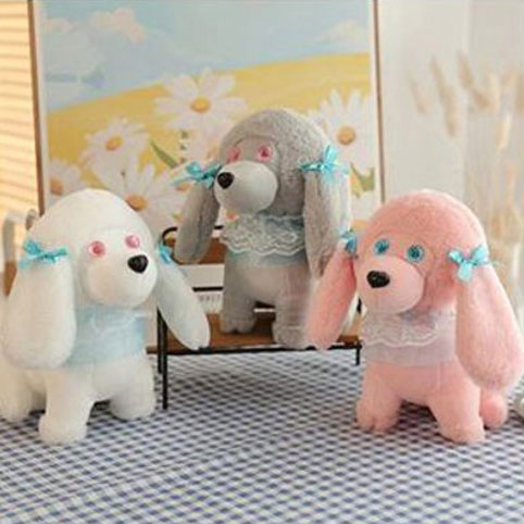 Ροζ Σκυλάκι με Φιογκάκια Λούτρινο Διακοσμητικό 32cm Ροζ Σκυλάκι με Φιογκάκια Λούτρινο Διακοσμητικό 32cm