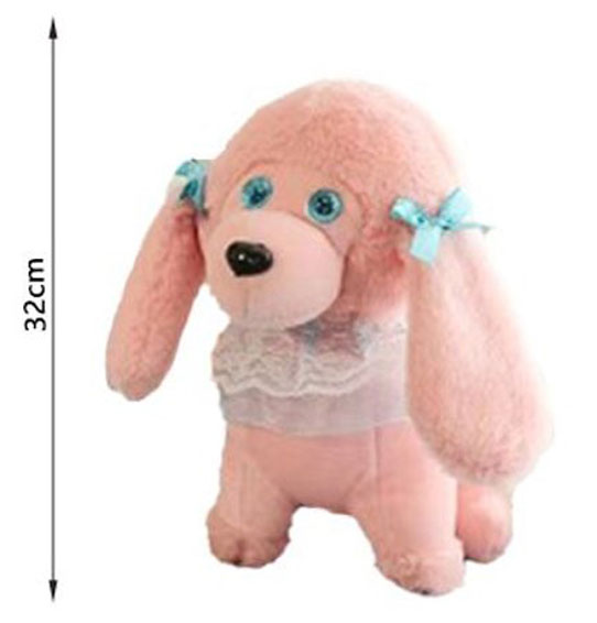 Ροζ Σκυλάκι με Φιογκάκια Λούτρινο Διακοσμητικό 32cm Ροζ Σκυλάκι με Φιογκάκια Λούτρινο Διακοσμητικό 32cm