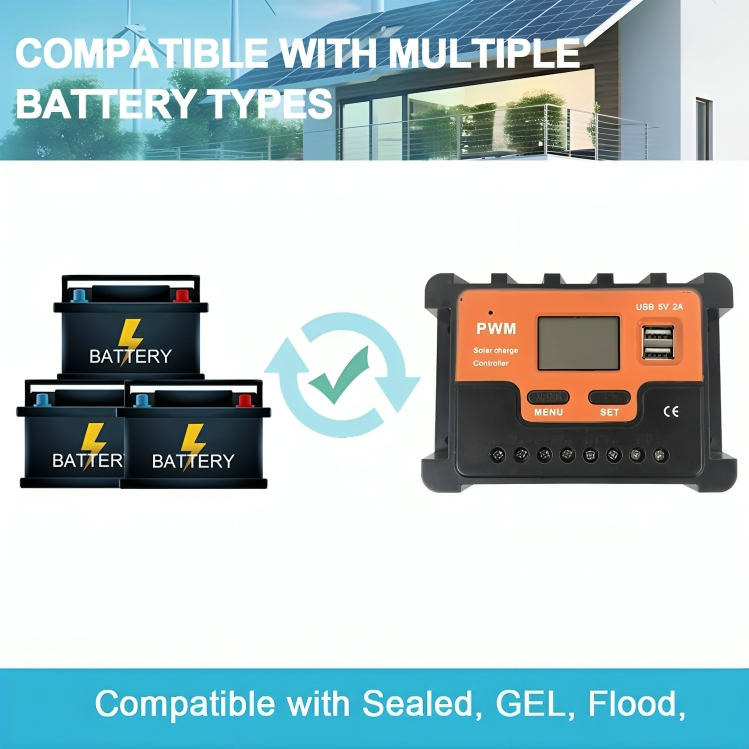 Ρυθμιστής Φόρτισης Φωτοβολταϊκών Πάνελ PMW 100A 12-24V με 2 Θύρες USB - Andowl Ρυθμιστής Φόρτισης Φωτοβολταϊκών Πάνελ PMW 100A 12-24V με 2 Θύρες USB - Andowl