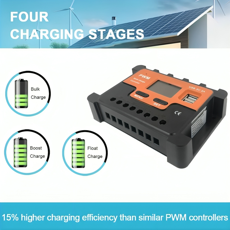 Ρυθμιστής Φόρτισης Φωτοβολταϊκών Πάνελ PMW 100A 12-24V με 2 Θύρες USB - Andowl Ρυθμιστής Φόρτισης Φωτοβολταϊκών Πάνελ PMW 100A 12-24V με 2 Θύρες USB - Andowl