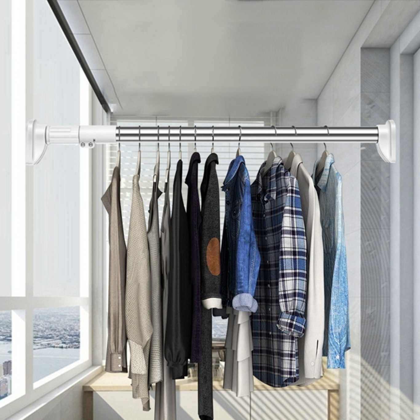 Ρυθμιζόμενη Τηλεσκοπική Ράβδος από Ανοξείδωτο Χάλυβα 70-120εκ για Κρέμασμα Ρούχων και Κουρτινών Ρυθμιζόμενη Τηλεσκοπική Ράβδος από Ανοξείδωτο Χάλυβα 70-120εκ για Κρέμασμα Ρούχων και Κουρτινών