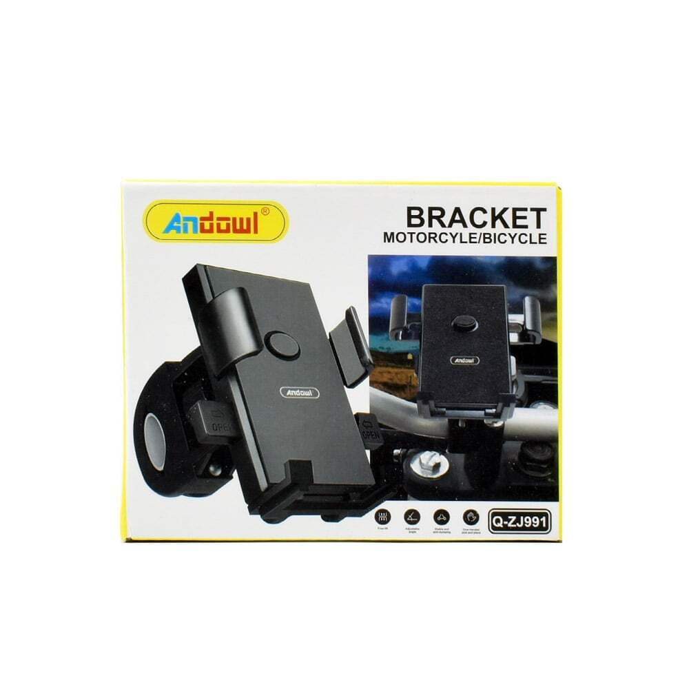 Ρυθμιζόμενη Βάση Κινητού 5 έως 6.5″ 360º για Μηχανές και Ποδήλατα Andowl– Μαύρο Ρυθμιζόμενη Βάση Κινητού 5 έως 6.5″ 360º για Μηχανές και Ποδήλατα Andowl– Μαύρο