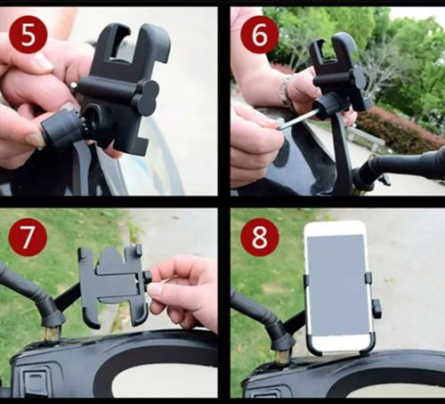 Ρυθμιζόμενη Βάση Στήριξης Κινητού Τηλεφώνου Universal για Καθρέφτη Μοτοσυκλέτας C2 Μαύρη Ρυθμιζόμενη Βάση Στήριξης Κινητού Τηλεφώνου Universal για Καθρέφτη Μοτοσυκλέτας C2 Μαύρη