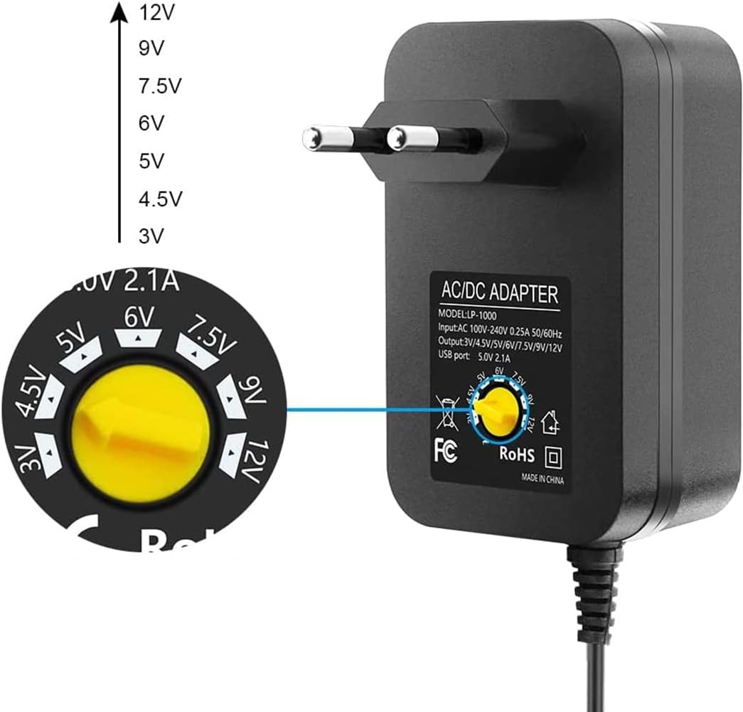 Ρυθμιζόμενο Τροφοδοτικό 3–12V 30W Universal με 8 Αντάπτορες Σύνδεσης - Arrango Ρυθμιζόμενο Τροφοδοτικό 3–12V 30W Universal με 8 Αντάπτορες Σύνδεσης - Arrango