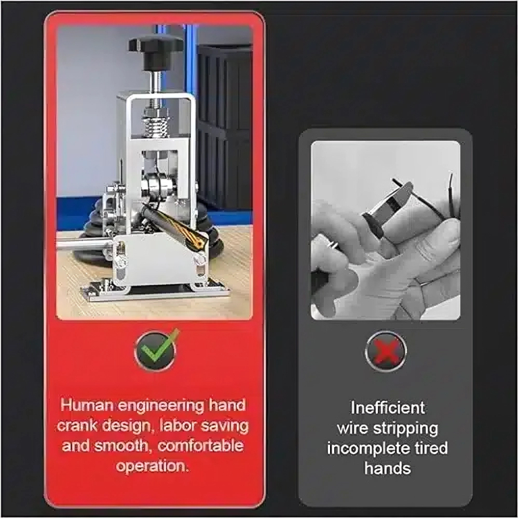 Ρυθμιζόμενο Χειροκίνητο Μηχάνημα Απογύμνωσης Καλωδίων 1-25mm με Μανιβέλα Ρυθμιζόμενο Χειροκίνητο Μηχάνημα Απογύμνωσης Καλωδίων 1-25mm με Μανιβέλα