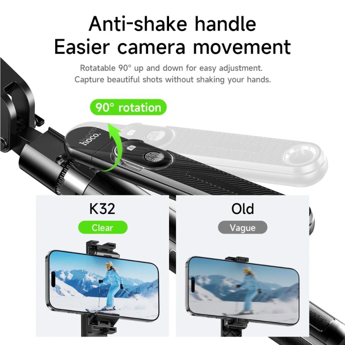 Selfie Stick και Τρίποδο Κινητού 2-σε-1 με Bluetooth Τηλεχειριστήριο Μαύρο HOCO K32 Selfie Stick και Τρίποδο Κινητού 2-σε-1 με Bluetooth Τηλεχειριστήριο Μαύρο HOCO K32