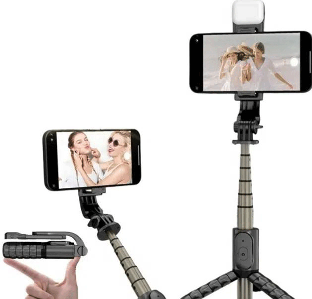 Selfie Stick και Βάση Τρίποδου 2 σε 1 Μαύρο με Τηλεχειριστήριο και Φλας-Andowl Selfie Stick και Βάση Τρίποδου 2 σε 1 Μαύρο με Τηλεχειριστήριο και Φλας-Andowl