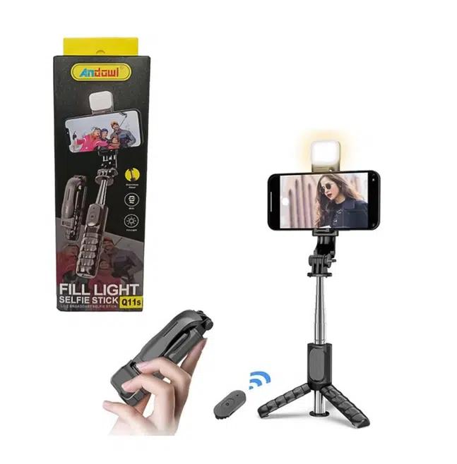 Selfie Stick και Βάση Τρίποδου 2 σε 1 Μαύρο με Τηλεχειριστήριο και Φλας-Andowl Selfie Stick και Βάση Τρίποδου 2 σε 1 Μαύρο με Τηλεχειριστήριο και Φλας-Andowl