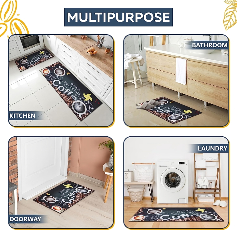 Σετ 2 Αντιολισθητικά Πατάκια Κουζίνας με Σχέδιο Σετ 2 Αντιολισθητικά Πατάκια Κουζίνας με Σχέδιο