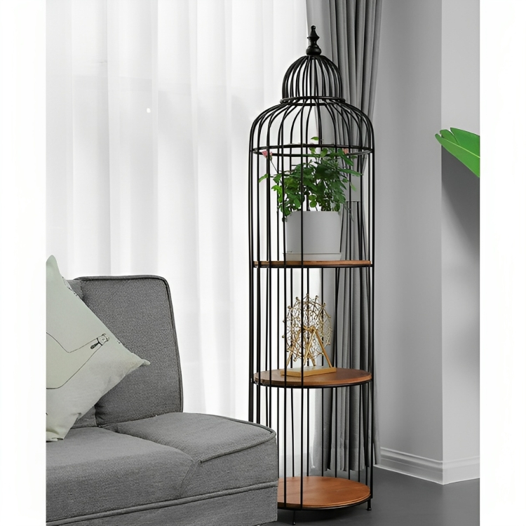 Σετ 2 Διακοσμητικά Μεταλλικά Κλουβιά με 3 Ξύλινα Ράφια - 32x32x130 cm και 40x40x155 cm Σετ 2 Διακοσμητικά Μεταλλικά Κλουβιά με 3 Ξύλινα Ράφια - 32x32x130 cm και 40x40x155 cm