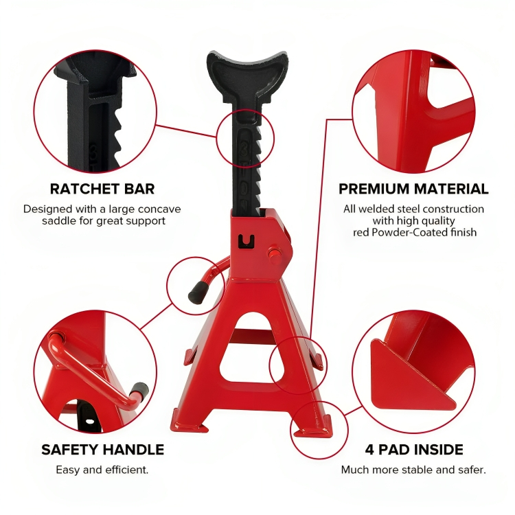 Σετ 2 Μηχανικοί Γρύλοι Ανύψωσης -Τρίποδα Jack Stand - Έως 3 Τόνους Σετ 2 Μηχανικοί Γρύλοι Ανύψωσης -Τρίποδα Jack Stand - Έως 3 Τόνους