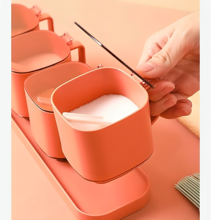 Σετ 2 Βάζα Αποθήκευσης Μπαχαρικών & Καρυκευμάτων με Καπάκι και Βάση Σετ 2 Βάζα Αποθήκευσης Μπαχαρικών & Καρυκευμάτων με Καπάκι και Βάση