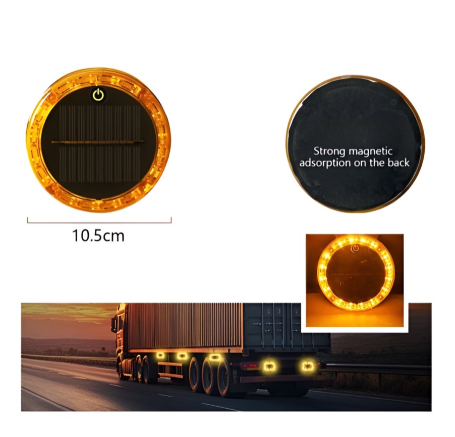 Σετ 2τμχ Ηλιακά Προειδοποιητικά Φώτα LED IP67 με Μαγνητική Βάση για Φορτηγά και Εργοτάξια 10.5cm Σετ 2τμχ Ηλιακά Προειδοποιητικά Φώτα LED IP67 με Μαγνητική Βάση για Φορτηγά και Εργοτάξια 10.5cm