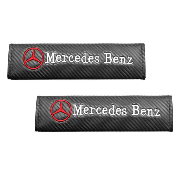 Σετ 2τμχ Κεντητά Μαξιλαράκια Ζώνης Mercedes Benz Carbon σε Μαύρο Χρώμα Σετ 2τμχ Κεντητά Μαξιλαράκια Ζώνης Mercedes Benz Carbon σε Μαύρο Χρώμα