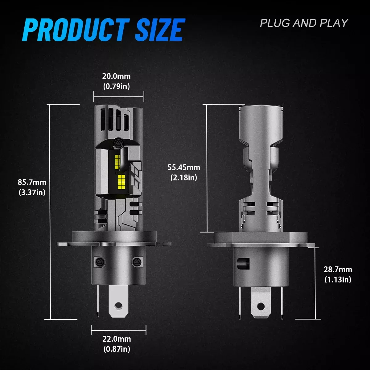 Σετ 2x Λάμπες LED Αυτοκινήτου H4 100W 24000lm 6500K Canbus - Ισχυρός Λευκός Φωτισμός - Novsight Σετ 2x Λάμπες LED Αυτοκινήτου H4 100W 24000lm 6500K Canbus - Ισχυρός Λευκός Φωτισμός - Novsight