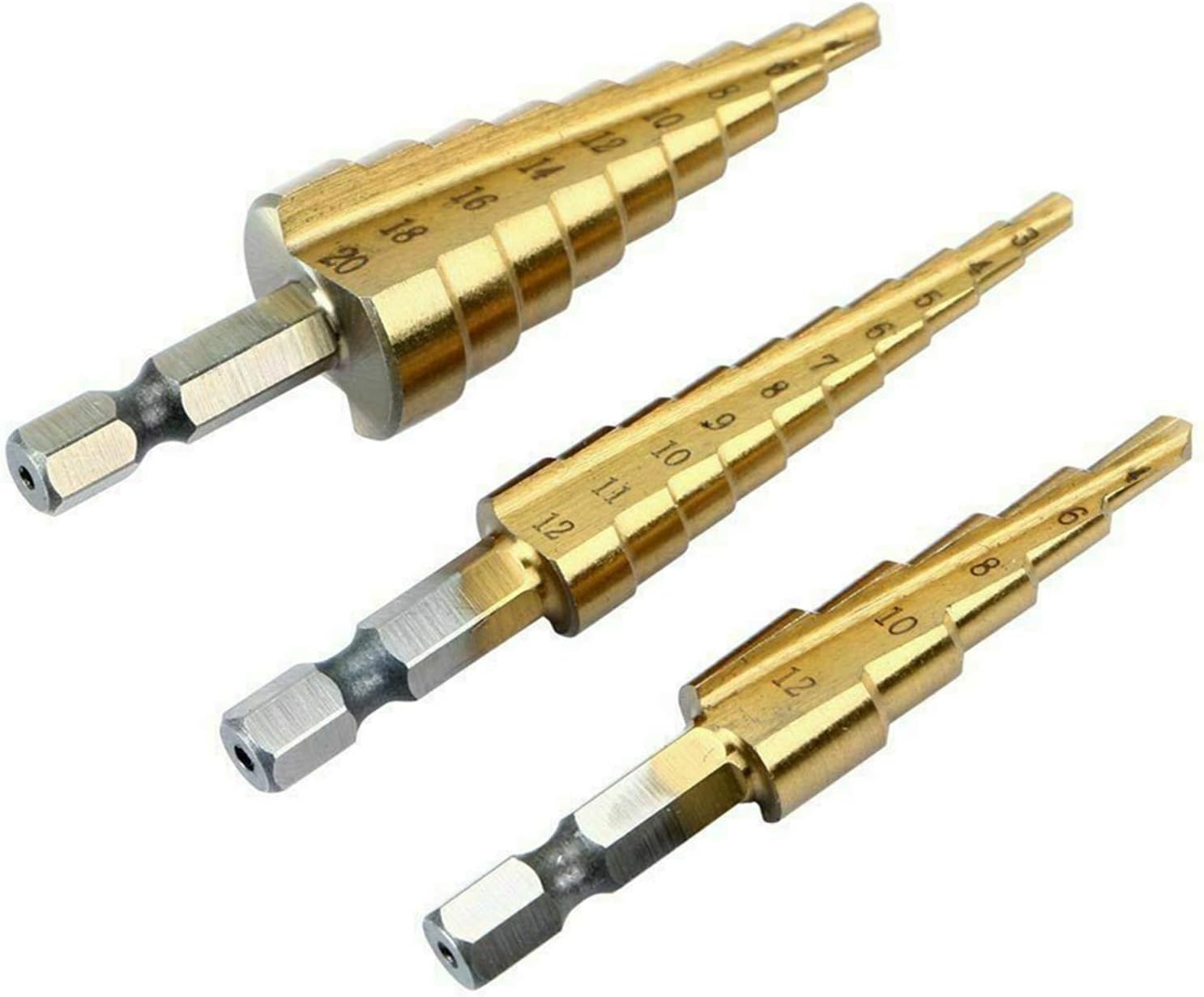 Σετ 3 Τρυπάνια Κωνικά Τιτανίου 4 - 12mm, 4 - 20mm & 4 - 32mm Σετ 3 Τρυπάνια Κωνικά Τιτανίου 4 - 12mm, 4 - 20mm & 4 - 32mm