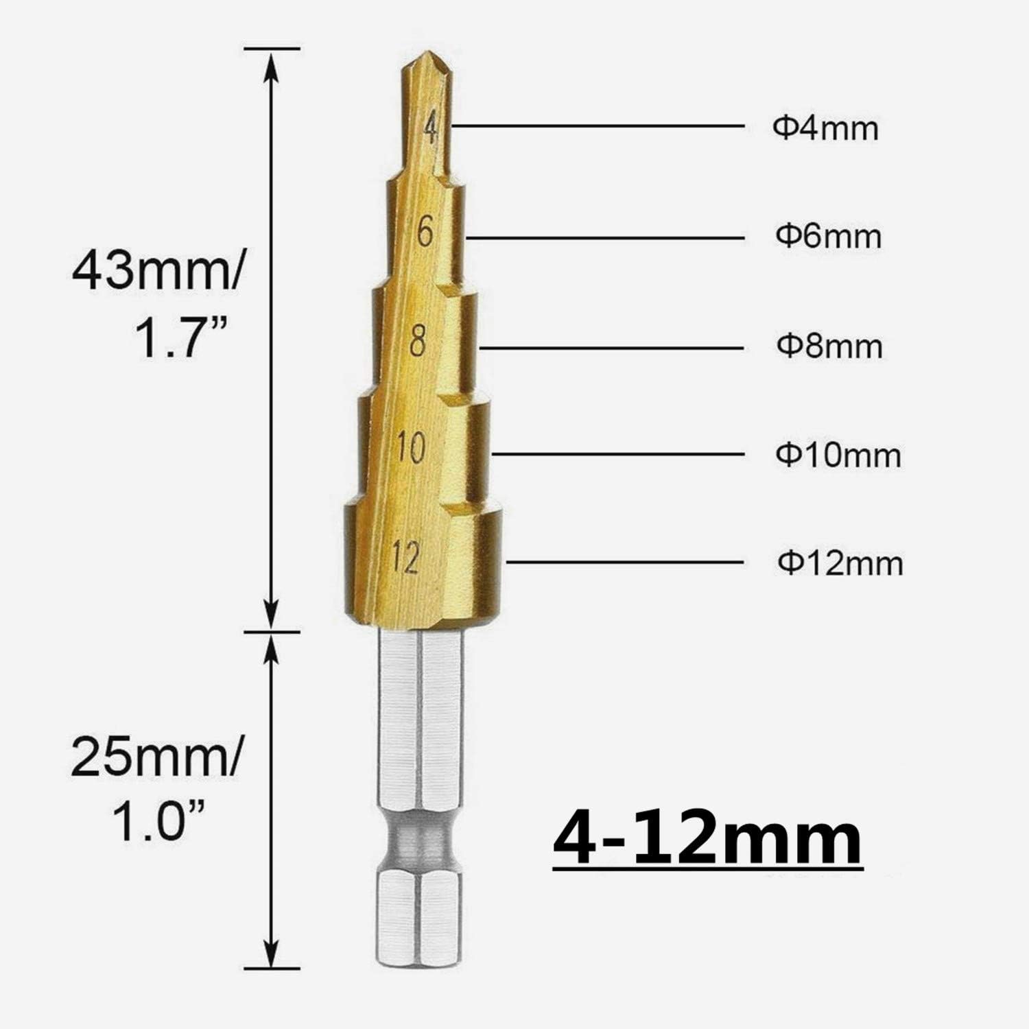 Σετ 3 Τρυπάνια Κωνικά Τιτανίου 4 - 12mm, 4 - 20mm & 4 - 32mm Σετ 3 Τρυπάνια Κωνικά Τιτανίου 4 - 12mm, 4 - 20mm & 4 - 32mm