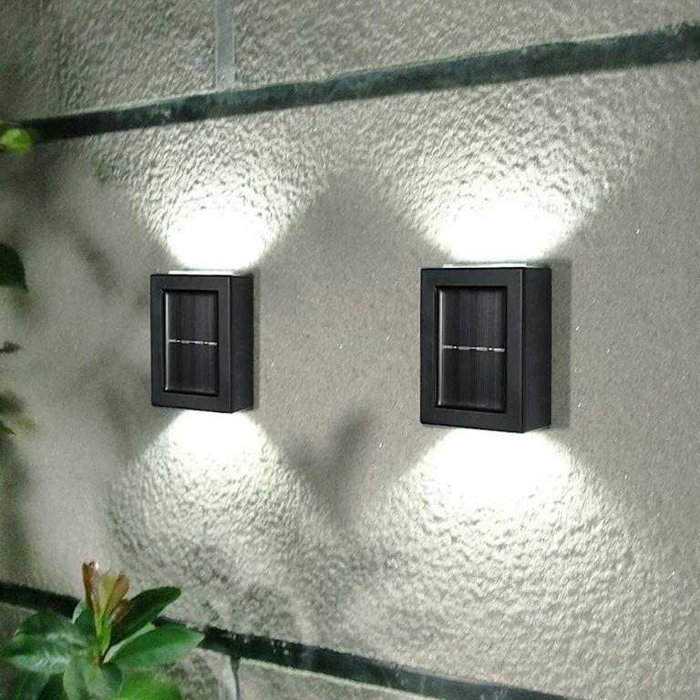 Σετ 4 τμχ Mini Επιτοίχιο Αδιάβροχο Ηλιακό Φωτιστικό LED με Φωτοκύτταρο 3000Κ με Ενσωματωμένο Ηλιακό Πάνελ Σετ 4 τμχ Mini Επιτοίχιο Αδιάβροχο Ηλιακό Φωτιστικό LED με Φωτοκύτταρο 3000Κ με Ενσωματωμένο Ηλιακό Πάνελ