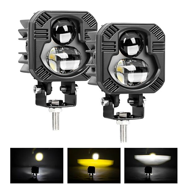 Σετ Αδιάβροχα Προβολάκια Μηχανής ή Αυτοκινήτου Αλουμινίου με 2 Σκάλες Φωτός Ψυχρό Λευκό – Κίτρινο 30W 12-24V Μαύρα Σετ Αδιάβροχα Προβολάκια Μηχανής ή Αυτοκινήτου Αλουμινίου με 2 Σκάλες Φωτός Ψυχρό Λευκό – Κίτρινο 30W 12-24V Μαύρα