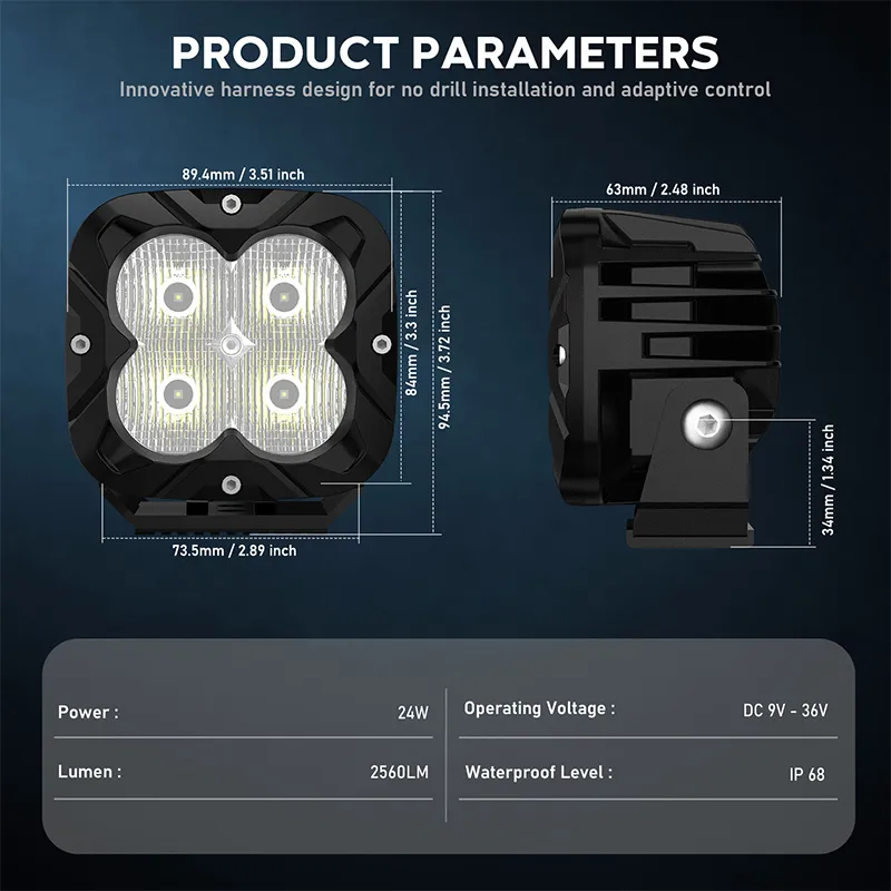 Σετ Αδιάβροχοι LED Προβολείς 3” 24W 2560LM - Βοηθητικά Φώτα Διαφόρων Οχημάτων - Novsight Σετ Αδιάβροχοι LED Προβολείς 3” 24W 2560LM - Βοηθητικά Φώτα Διαφόρων Οχημάτων - Novsight