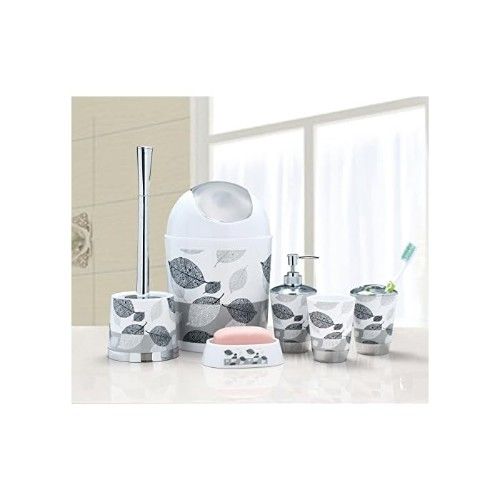 Σετ Αξεσουάρ Μπάνιου 6 Τεμαχίων Πλαστικό Leaf Σετ Αξεσουάρ Μπάνιου 6 Τεμαχίων Πλαστικό Leaf