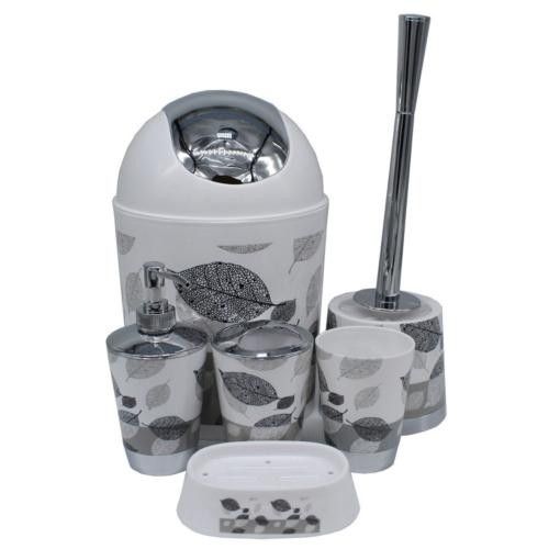 Σετ Αξεσουάρ Μπάνιου 6 Τεμαχίων Πλαστικό Leaf Σετ Αξεσουάρ Μπάνιου 6 Τεμαχίων Πλαστικό Leaf