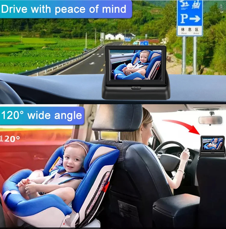 Σετ Αναδιπλούμενο Μόνιτορ Αυτοκινήτου 4 Ιντσών με Κάμερα για Αυτοκίνητο Σετ Αναδιπλούμενο Μόνιτορ Αυτοκινήτου 4 Ιντσών με Κάμερα για Αυτοκίνητο