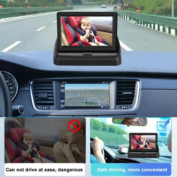 Σετ Αναδιπλούμενο Μόνιτορ Αυτοκινήτου 4 Ιντσών με Κάμερα για Αυτοκίνητο Σετ Αναδιπλούμενο Μόνιτορ Αυτοκινήτου 4 Ιντσών με Κάμερα για Αυτοκίνητο