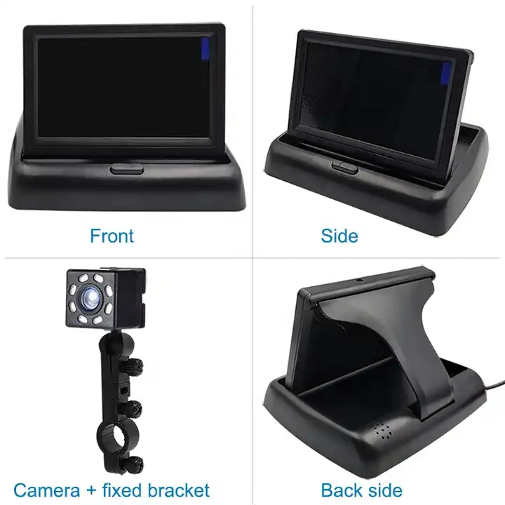 Σετ Αναδιπλούμενο Μόνιτορ Αυτοκινήτου 4 Ιντσών με Κάμερα για Αυτοκίνητο Σετ Αναδιπλούμενο Μόνιτορ Αυτοκινήτου 4 Ιντσών με Κάμερα για Αυτοκίνητο