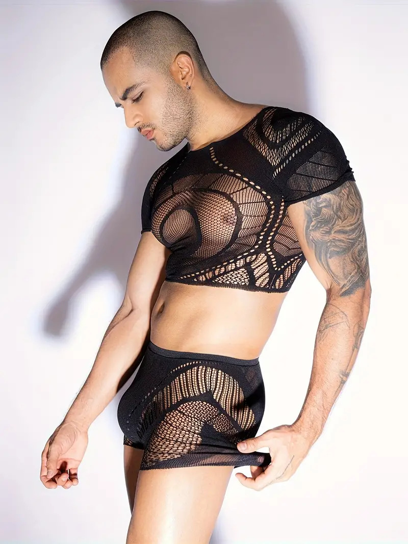 Ανδρικό Σετ Αισθησιακών Εσωρούχων - See Through - Ελαστικό One Size Ανδρικό Σετ Αισθησιακών Εσωρούχων - See Through - Ελαστικό One Size