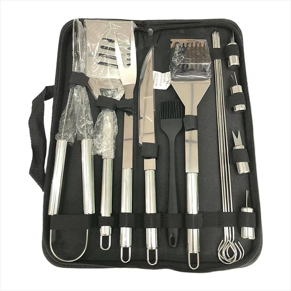 Σετ Ανοξείδωτων Εργαλείων Μπάρμπεκιου 15τμχ σε Μαύρη Υφασμάτινη Θήκη Σετ Ανοξείδωτων Εργαλείων Μπάρμπεκιου 15τμχ σε Μαύρη Υφασμάτινη Θήκη