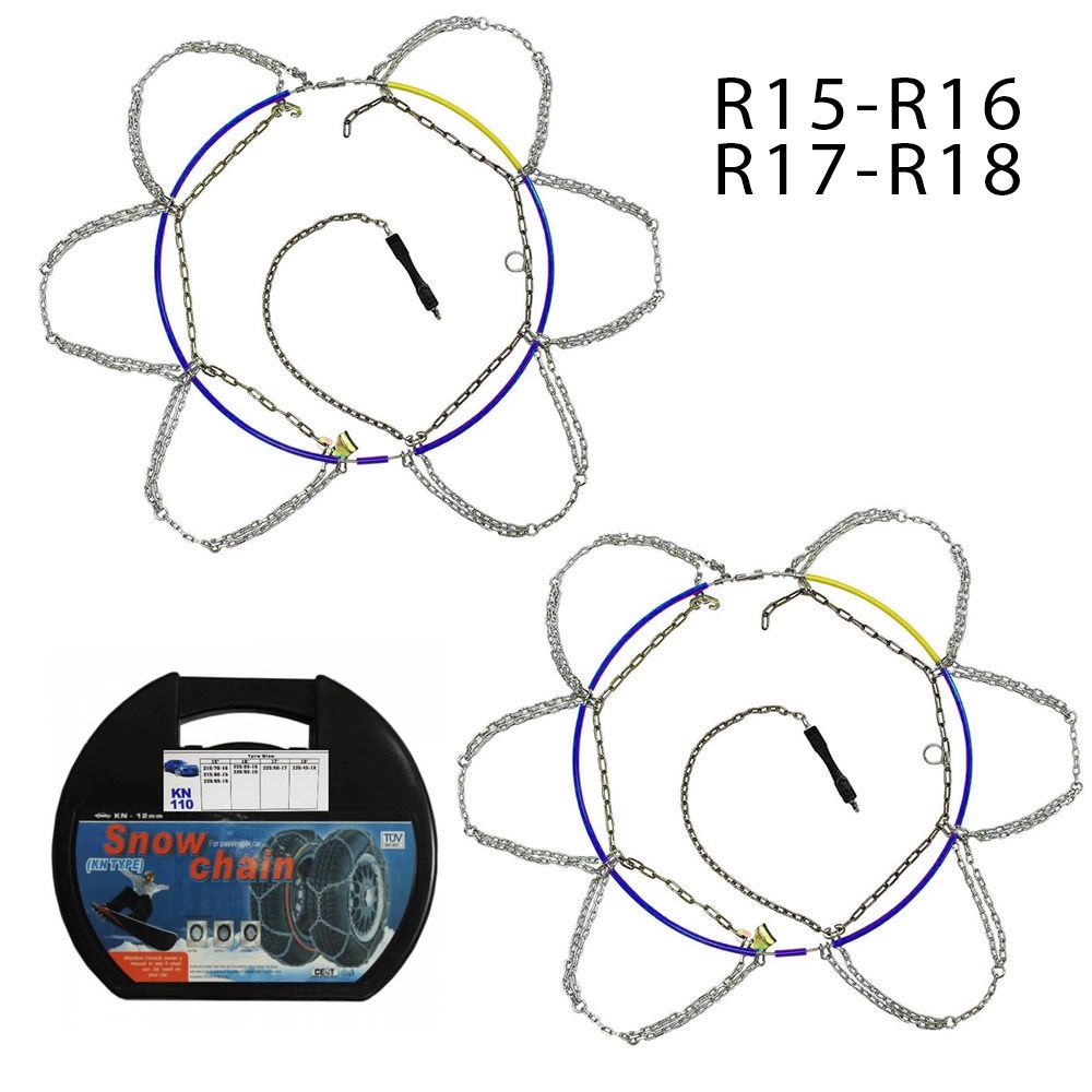 Σετ Αντιολισθητικές Αλυσίδες Χιονιού Επιβατικού Αυτοκινήτου 2τμχ 12mm για Ζάντα R15 - R16 - R17 - R18 Σετ Αντιολισθητικές Αλυσίδες Χιονιού Επιβατικού Αυτοκινήτου 2τμχ 12mm για Ζάντα R15 - R16 - R17 - R18