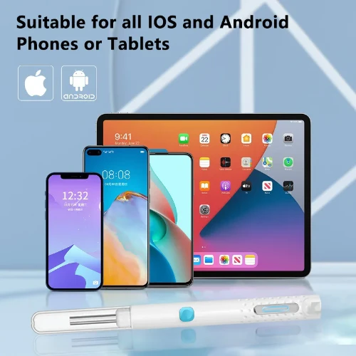 Εργαλείο αφαίρεσης κεριού αυτιού με κάμερα HD και καθαριστικό αυτιού με 6 φώτα LED – Λευκό Εργαλείο αφαίρεσης κεριού αυτιού με κάμερα HD και καθαριστικό αυτιού με 6 φώτα LED – Λευκό