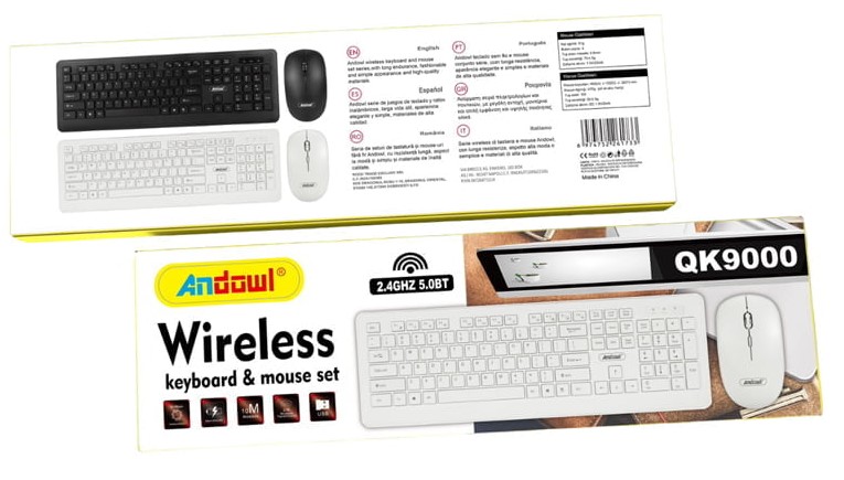 Σετ Ασύρματο Πληκτρολόγιο με Ποντίκι - Andowl Σετ Ασύρματο Πληκτρολόγιο με Ποντίκι - Andowl