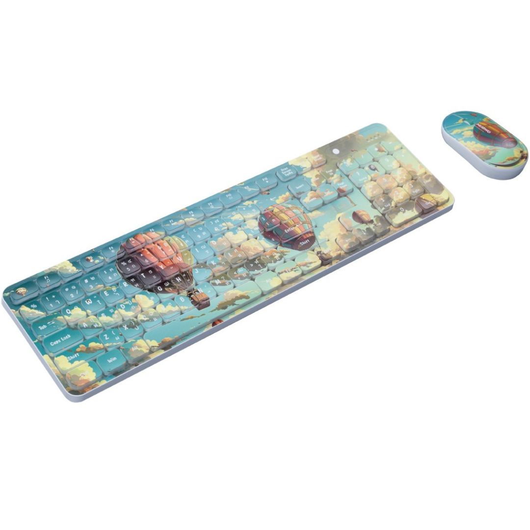 Σετ Ασύρματο Πληκτρολόγιο & Ποντίκι - Συνδεσιμότητα με Bluetooth με Σχέδιο Αερόστατα Σετ Ασύρματο Πληκτρολόγιο & Ποντίκι - Συνδεσιμότητα με Bluetooth με Σχέδιο Αερόστατα