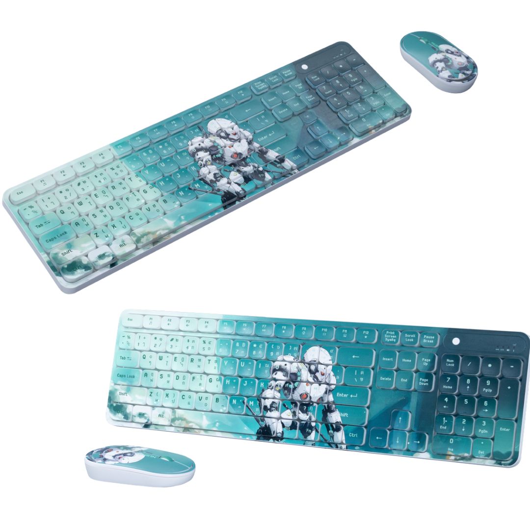 Σετ Ασύρματο Πληκτρολόγιο & Ποντίκι - Συνδεσιμότητα με Bluetooth με Σχέδιο Ρομπότ Σετ Ασύρματο Πληκτρολόγιο & Ποντίκι - Συνδεσιμότητα με Bluetooth με Σχέδιο Ρομπότ
