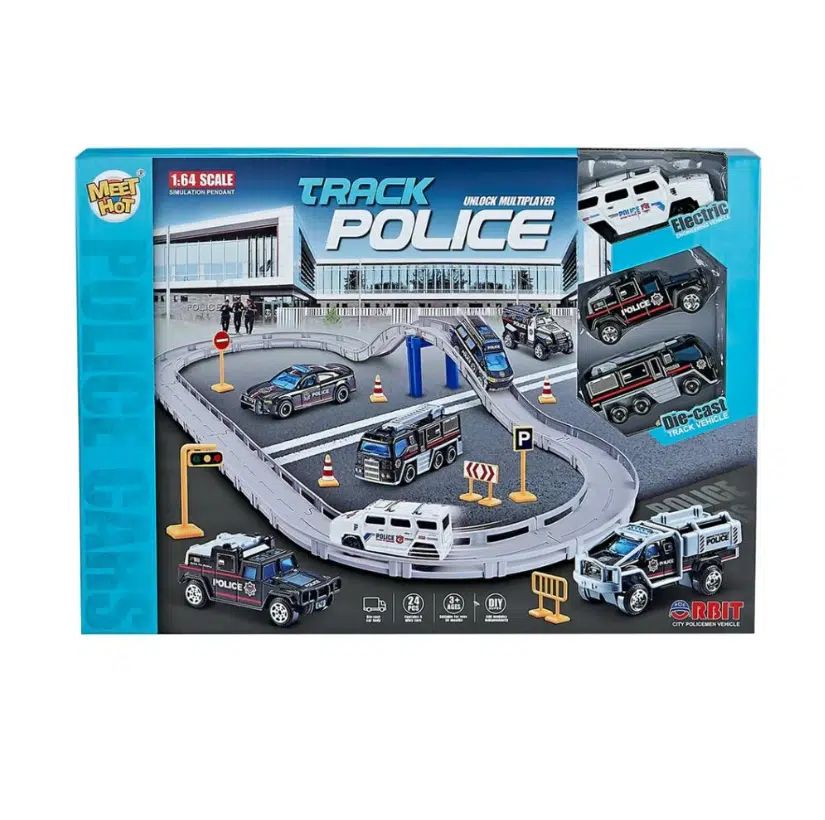 Ηλεκτρικό Σετ Αυτοκινητοδρόμου με Αστυνομικά Οχήματα για 3+ Ετών Ηλεκτρικό Σετ Αυτοκινητοδρόμου με Αστυνομικά Οχήματα για 3+ Ετών